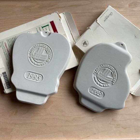 Longaberger Pottery Angel Cookie Mold 1993 1995 Series Peace with boxes - Picture 10 of 15